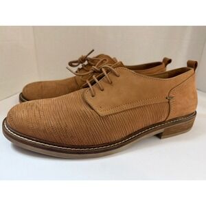Pajar River Cafe Embossed Plain Toe Derby Cognac Leather 10-10.5 Portugal
